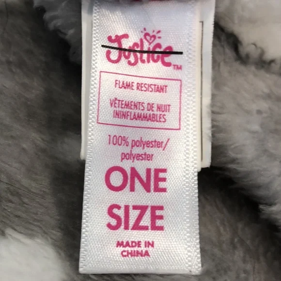 Justice Cozy Polar Bear Hooded Blanket Gray & White Polar Bear print with arms - Picture 7 of 8